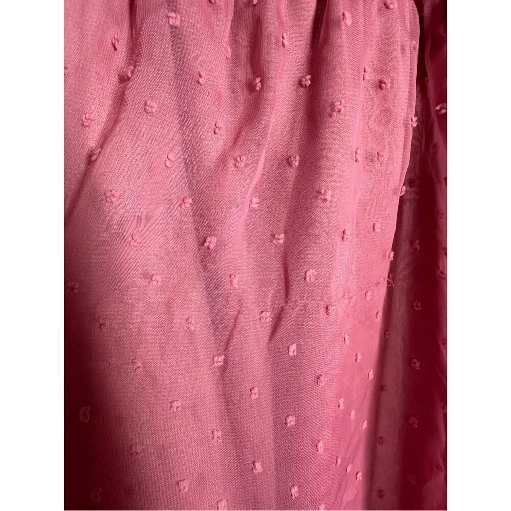 Nevena Rae Swiss Dot Ruffle Trimmed Mini Dress Dust Pink Size L Lined See Notes - Picture 3 of 16